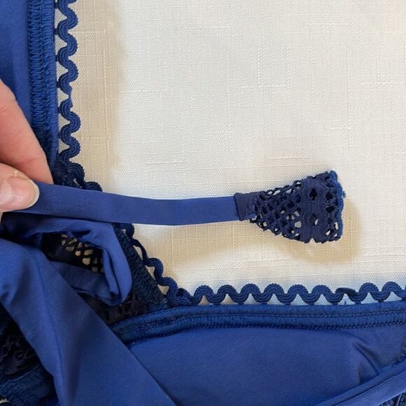BECCASWIM BLUE LACE PADDED BIKINI TOP.  NEW WITH TAGS. - Picture 6 of 10